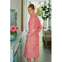 PiP Studio Bademantel Les Fleurs Bathrobe Pink Xl Rosa 100% Cotton, terry velour, 380 G, Bademantel Damen und Herren Morgenmantel Frottee