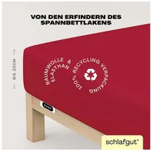 schlafgut Easy Jersey 90 x 200 - 100 x 220 cm red deep
