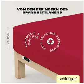 schlafgut Easy Jersey 90 x 200 - 100 x 220 cm red deep