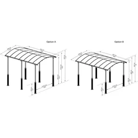 CANOPIA Carport Arcadia Alpine 5,02 x 3,59 m grau inkl. Regenrinne