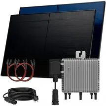 sunniva Balkonkraftwerk Full Black Bifazial 800 W inkl. 2 x 500 W N-Typ Glas-Glas Bifacial Module