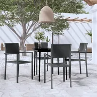 VidaXL 5-tlg. Garten-Essgruppe Schwarz