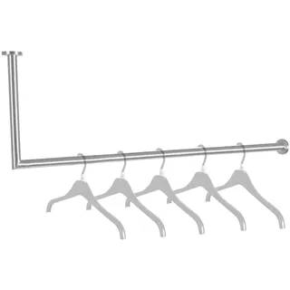 Edelstahl Garderobenstange Kleiderstange in L-Form Grössen von 50cm bis 120cm Länge (30x70cm)