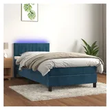 vidaXL Boxspringbett 100 x 200 cm Dunkelblau