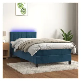 vidaXL Boxspringbett 100 x 200 cm Dunkelblau