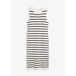 bonprix Leichtes Feinstrick-Kleid gestreift, weiß, 48/50 (XL), mit Baumwolle