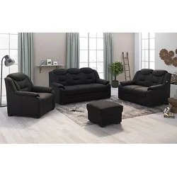 2-Sitzer COTTA "Marcus", schwarz, B:138cm H:99cm T:99cm, 64% Polyurethan, 25% Polyester, 11% Baumwolle, Sofas, Bequemer 2-Sitzer in klassischem Design mit hoher Rückenlehne