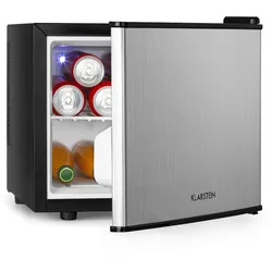 Klarstein Geheimversteck Mini-Kühlschrank 2 Ebenen 17Ltr. 26dB thermoelektrisch Silber-Metallic