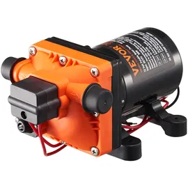 Vevor 12-V-Membranpumpe, 11,36 L/min, 4-Kammer-DC-Wasserpumpe mit automatischem Druckschalter 40–100 PSI einstellbar, 55 PSI, 1/2 Zoll MNPT-Anschluss, für Wohnmobil, Yacht, Imbisswagen, Camper, Marine