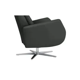 Max Schelling Sessel Elmira Leder 81 x 120 x 92 cm Schwarz elektrisch, drehbar