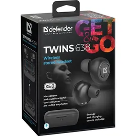 DEFENDER Twins 638 Kopfhörer of Ear Bluetooth Schwarz - Schwarz