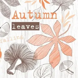 Mank Serviette Airlaid Adam in Terrakotta-Braun, 40 x 40 cm, 50 Stück - Herbst Blätter Pilze