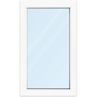 Fenster 60x100 cm, Kunststoff Profil aluplast IDEAL® 4000, Weiß, 600x1000 mm, einteilig festverglast, 2-fach Verglasung, individuell konfigurieren