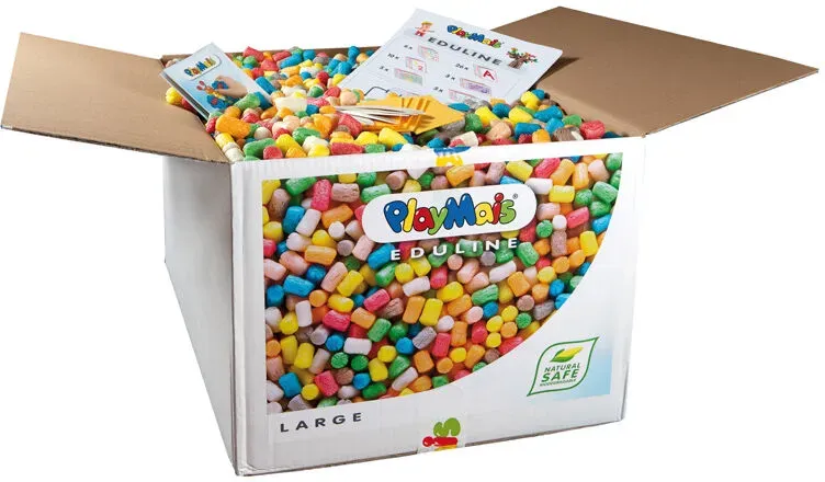 PlayMais Eduline Große Box Bastelset 6300 Stk. - Mehrfarbig, Mais, inkl. Werkzeug & Anleitungsbuch, ab 3 Jahren, biologisch abbaubar