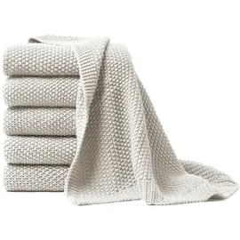 Hahn Haustextilien Strickdecke 130 x 170 cm Weiß/Beige
