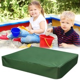 PERFETSELL Sandkastenabdeckungen 125cm*125cm Wasserdicht Sandkasten Abdeckung Oxford-Stoff Grün Sandkasten Abdeckplane mit Kordelzug für Sandkasten