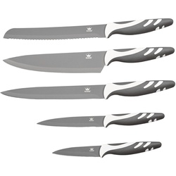 KING Messer-Set (Set, 5-tlg), Mit beschichteten Klingen grau