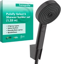 Hansgrohe Pulsify Select S Brausehalterset 105 3jet Relaxation, mit Brauseschlauch 125cm, mattschwarz