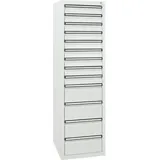 Stumpf Schubladenschrank Serie STS 410, 13 Schubladen lichtgrau (9x100, 4x200mm)