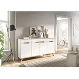 Home Affaire Sideboard »Alesund«, 6 Fächer, konischer Fuß, Kommode, Anrichte, Schrank, weiß