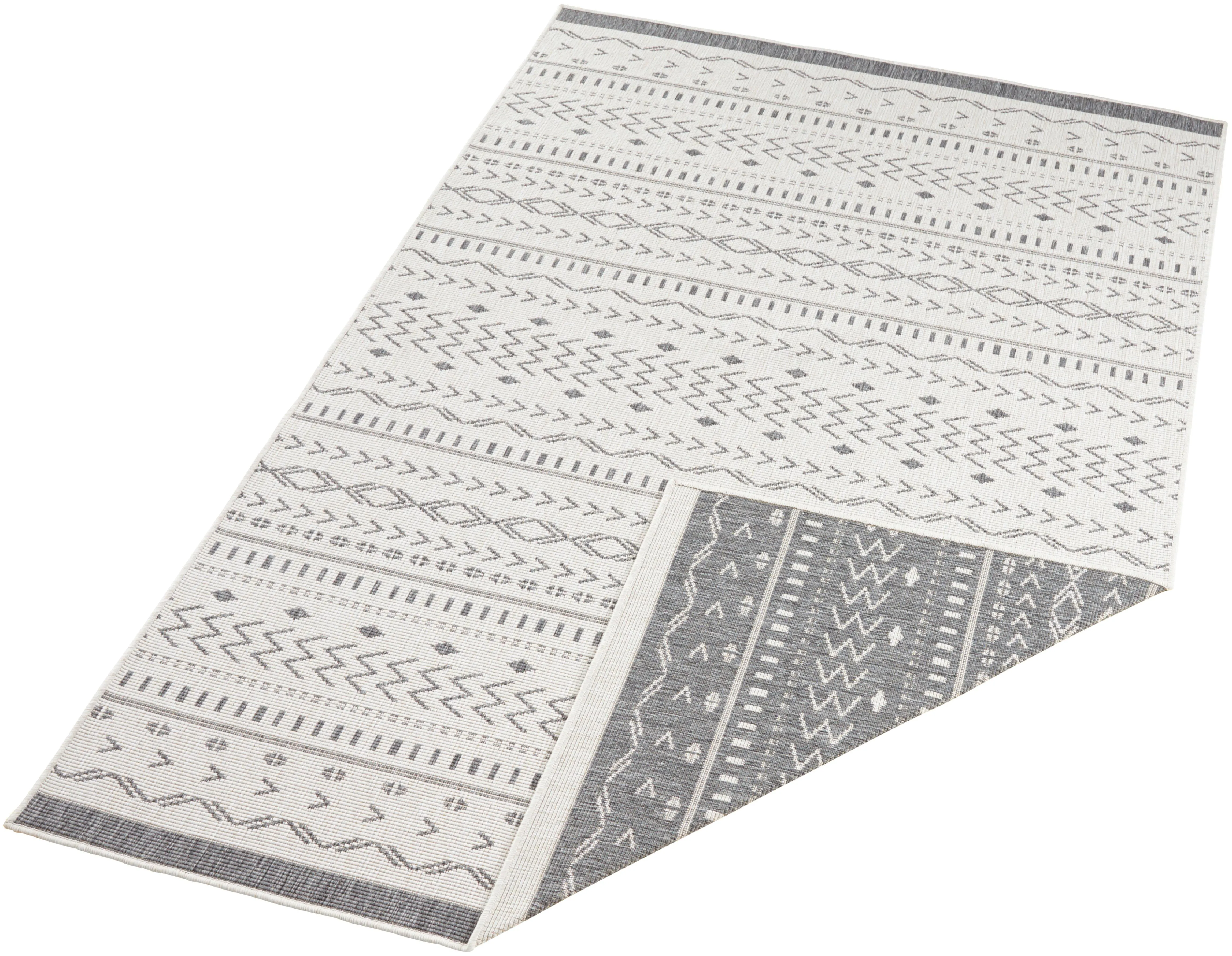 Teppich NORTHRUGS "Kuba Wendeteppich" Teppiche Gr. B: 160 cm 1 St., 5 mm, L: 230 cm, grau In-& Outdoor, Wetterfest, Balkon, Läufer, Wohnzimmer, Wasserfest