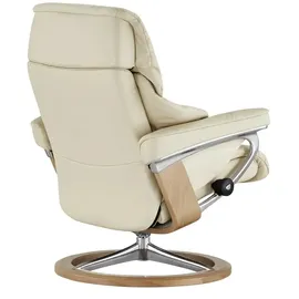 Stressless Relaxsessel Reno Leder 92 x 110 x 80 cm creme mit Hocker