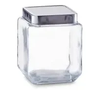 Zeller Vorratsglas 1100 ml, Edelstahldeckel 11x11x14 - Weiß