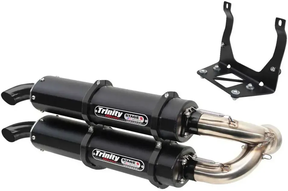 Trinity Racing Stage 5 Dual Can Am Maverick 900 Nicht Homologierter Schalldämpfer - Black Cerakote - Not Homologated