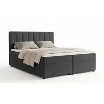 Deine Möbel 24 Boxspringbett ROCK 140 x 200 cm H3 Anthrazit