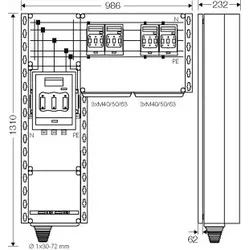 Hensel 20001585 PV-Wechselrichter-Sammler, 220kVA, 3-phasige Wechselrichter Mi PV 7346