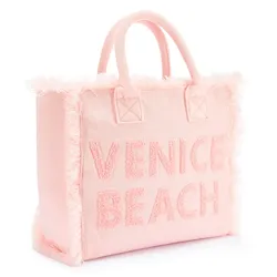 Shopper VENICE BEACH "Henkeltasche", Damen, Gr. B/H/T: 35cm x 32cm x 14cm, rosa, Textil, unifarben, Taschen, Handtasche, Schultertasche, große Tasche, Tragetasche, Strandtasche