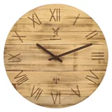Holzwerk Funkwanduhr Designer Loft Funk Holz Wand Uhr, beige,braun (Nahezu lautloses Uhrwerk, analog, 35 cm) beige|braun