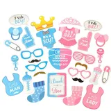 Foto Requisiten,Photo Booth Props Photobooth Dekoration 30 Pcs Gender Reveal Party Dekoration für Jungen Mädchen Party Deko