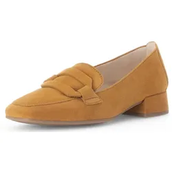 Slipper GABOR "Gabor Pumps Veloursleder", Damen, Gr. 39, braun (cognac), Veloursleder, casual, Schuhe