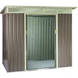 Metall Gerätehaus Geräteschuppen Gartenhaus Schuppen Dublin grau beige 280x206cm
