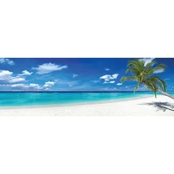 EUROART Glasbild 98 x 33 cm Chilling Zone VII Glas Blau