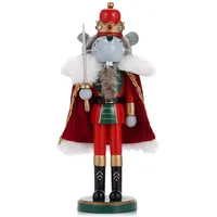 VorFor Nussknacker Figur Puppe,35cm Nussknacker,Weihnachtsdeko Holz,Deko (Mantel Schwert Ratte), Freunde Und Freunde