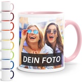 Moonworks® Fototasse, Tasse mit Foto und Text selbst gestalten, personalisierte Geschenke, Fotogeschenke rosa unisize