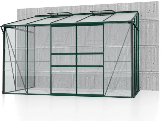 Vitavia Anlehngewächshaus Ida 6500 BxT 324x201cm 6,5m2 ESG/HKP Alu smaragd