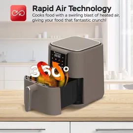 TURBO TRONIC TurboTronic Heißluftfritteuse XL grau