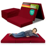 SHOGAZI Klappmatratze 120x200 x 12 cm, Gästematratze klappbar Made in Germany, Faltmatratze VERGLEICHSSIEGER, ultimativer Schlafkomfort, Orthopädischer Kaltschaum - Weinrot