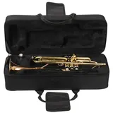 Hapihom Tragbare Trompeten-Aufbewahrungsbox, verdickter, leichter Rucksack, verstellbare Träger, Blasinstrumente-Zubehör Schwarz