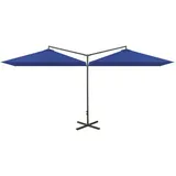 vidaXL Doppel-Sonnenschirm mit Stahlmast Azurblau