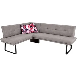 K+W Komfort & Wohnen Eckbank K+W KOMFORT & WOHNEN, grau (hellgrau), B:157cm H:87cm T:207cm, Sitzbänke, Eckbank, Polstereckbank in Spitzkissenoptik, Sitz und Rücken gesteppt