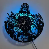 The Boys Vinyl-Wanduhr Star, 30,5 cm, LED-Wanduhr, 7 Farbwechsel, Wanduhr für Kinder, Wandkunst, Uhr, handgefertigte Heimdekoration