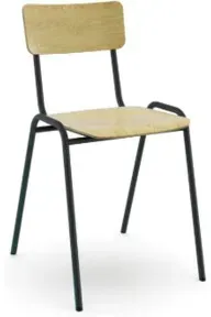 STIER Stapelstuhl 4er Set 450 x 385 x 390mm Buche schwarz Gestell