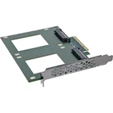InLine PCIe Karte zu 2x intern U.2 NVMe SFF-8639 - Bifurcation, x8, breit