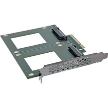 InLine PCIe Karte zu 2x intern U.2 NVMe SFF-8639 - Bifurcation, x8, breit