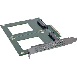 InLine PCIe Karte zu 2x intern U.2 NVMe SFF-8639 - Bifurcation, x8, breit