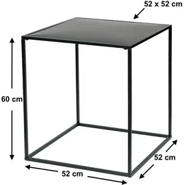 DanDiBo Ambiente DanDiBo Couchtisch Schwarz Metall L Beistelltisch Wohnzimmer 96252 Tisch Beistelltisch 52 cm Sofatisch Küchentisch Modern